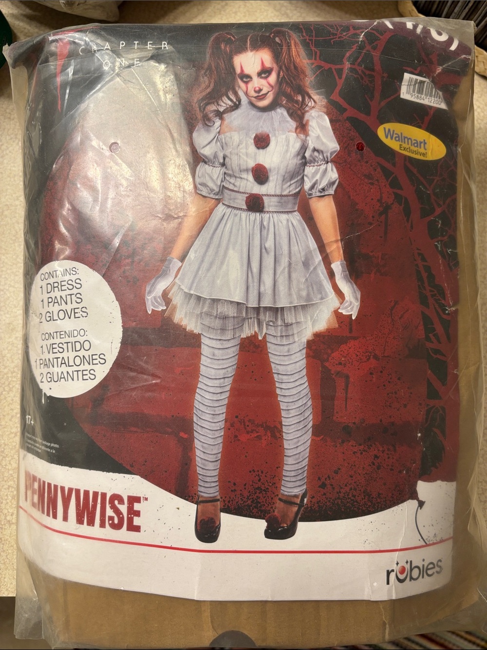 Rubies Pennywise Women’s Clown Costume - Gray S(4/6)